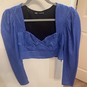 Zara cropped puff sleeve top